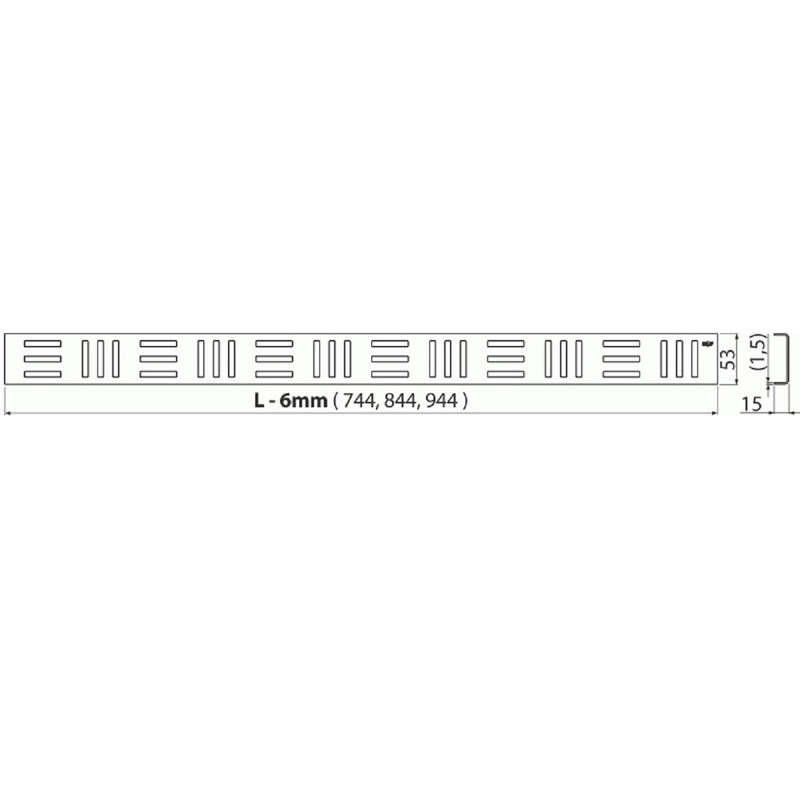 Designová mřížka Plano Bern-750B nerez