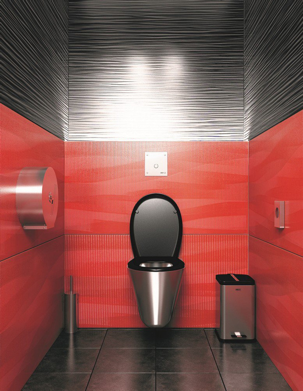 Piezo splachovač WC na tlakovou vodu se speciálním antivandalovým krytem, 24 V DC SLW 01PA