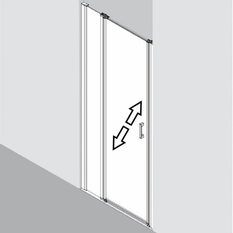 Jednokřídlé otvírací dveře Plano Davos Plus 1GL Levé stříbrné/sklo 90 x 200 cm