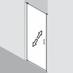 Jednokřídlé otvírací dveře Plano Davos Plus 1WL Levé stříbrné/sklo 100 x 200 cm