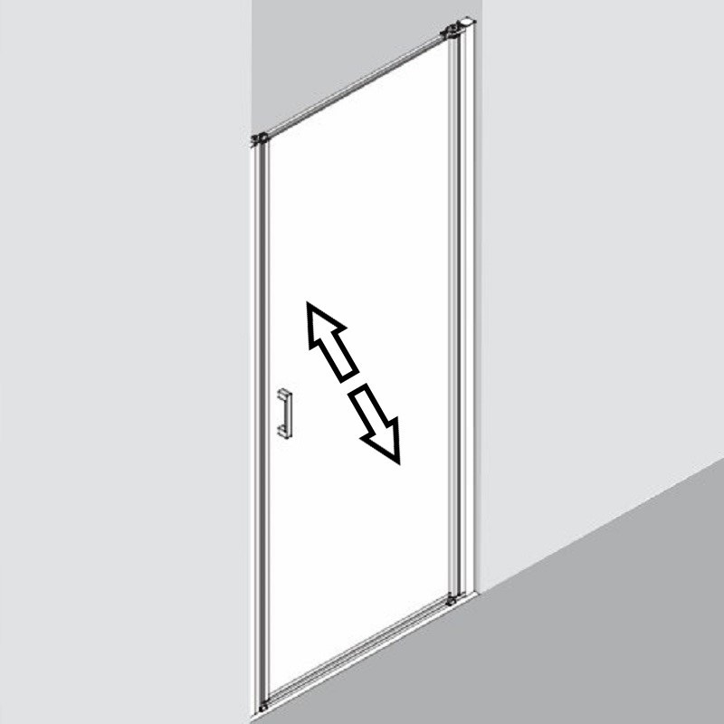 Jednokřídlé otvírací dveře Plano Davos Plus 1WR Pravé bílé/sklo 100 x 200 cm