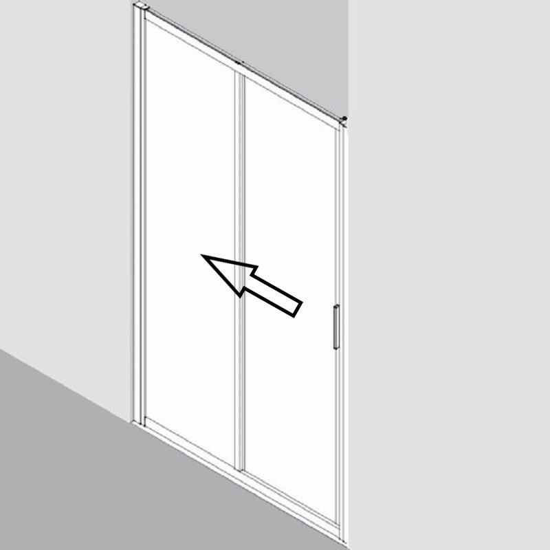 Dvoudílné posuvné dveře Plano Davos Plus G2L Levé stříbrné/sklo 120 x 200 cm
