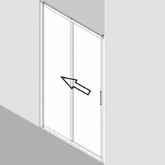 Dvoudílné, posuvné dveře Plano Davos Plus Levé stříbrné/sklo 140 x 200 cm