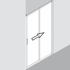 Dvoudílné posuvné dveře Plano Davos Plus G2R Pravé stříbrné/sklo 120 x 200 cm