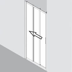 Třídílné, posuvné dveře Plano Davos Plus Levé stříbrné/sklo 80 x 200 cm