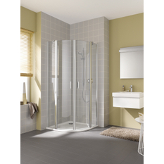 Sprchový kout Plano Davos Plus čtvrtkruh otevíratelné dveře stříbrné/čiré 90 x 200 cm