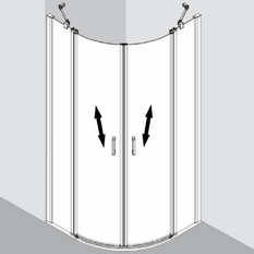 Sprchový kout Plano Davos Plus čtvrtkruh otevíratelné dveře bílé/čiré 100 x 200 cm