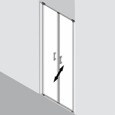 Dvoukřídlé lítací dveře Plano Davos Plus stříbrné/sklo 80 x 200 cm