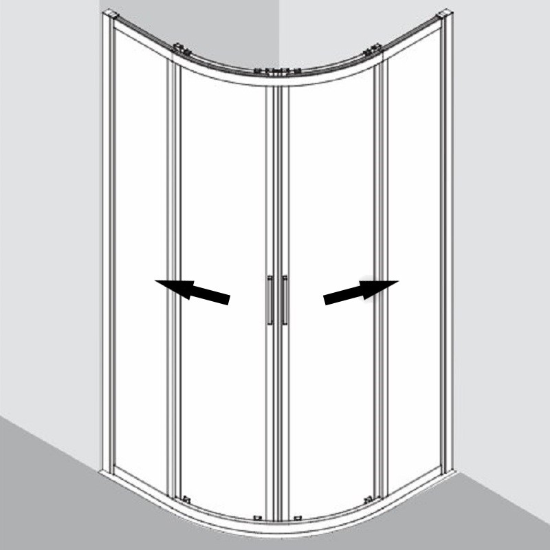 Sprchový kout Plano Davos Plus čtvrtkruh posuvné dveře bílé/čiré 80 x 200 cm