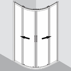 Sprchový kout Plano Davos Plus čtvrtkruh posuvné dveře stříbrné/čiré 80 x 200 cm