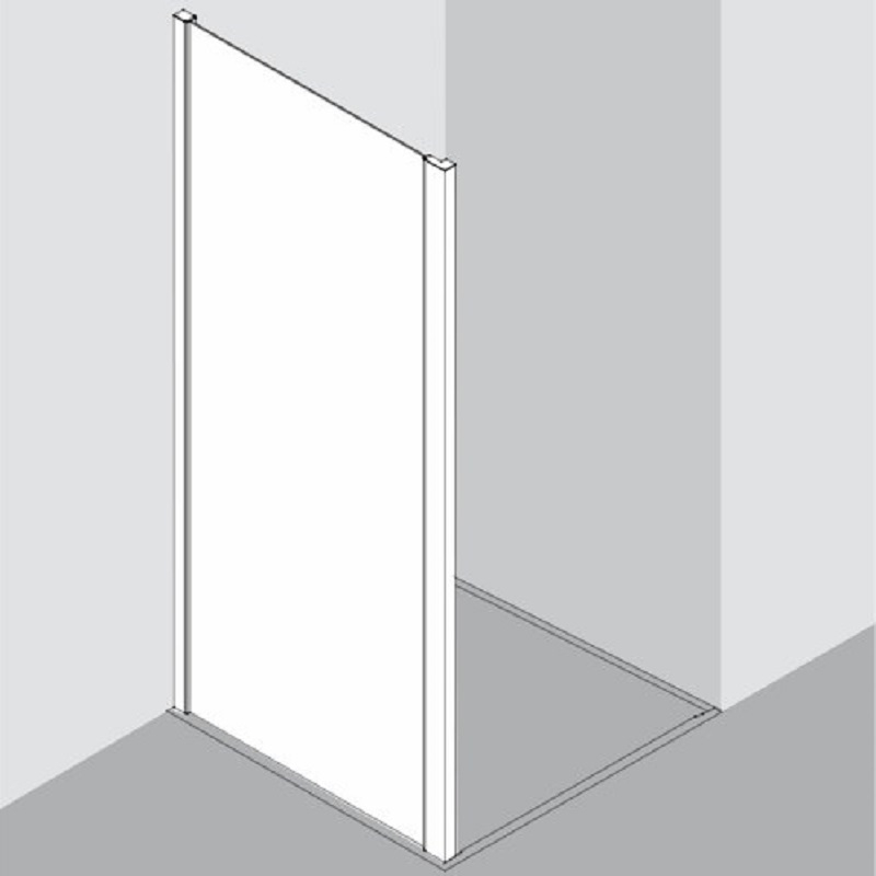 Boční stěna Plano Davos Plus stříbrné/sklo 90 x 200 cm