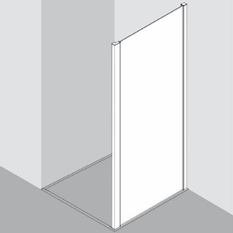 Boční stěna Plano Davos Plus stříbrné/sklo 90 x 200 cm