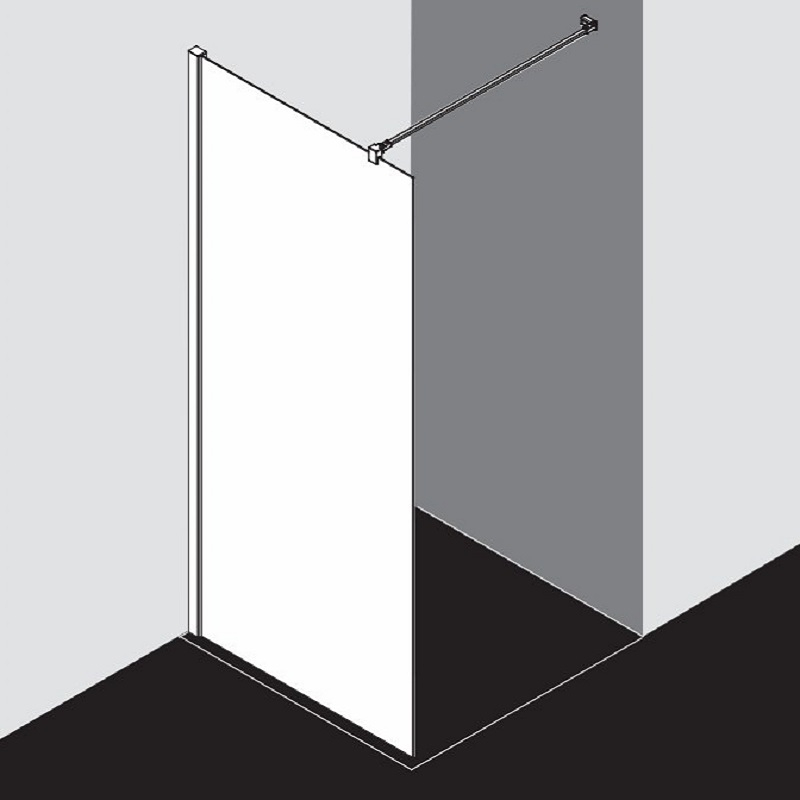 Sprchová stěna Plano Davos Plus Walk-in stříbrný/sklo 70 x 200 cm