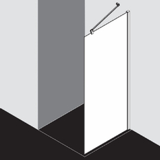 Sprchový kout Plano Davos Plus Walk-in stříbrný/sklo 100 x 200 cm