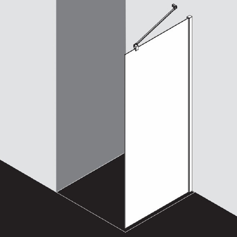 Sprchový kout Plano Davos Plus Walk-in bílý/sklo 120 x 200 cm