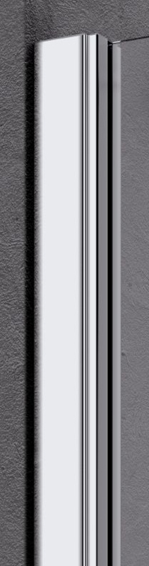 Zkrácená boční stěna na vanu Kermi Liga LITVD stříbrná vysoký lesk, čiré ESG sklo s úpravou 75 x 160 cm
