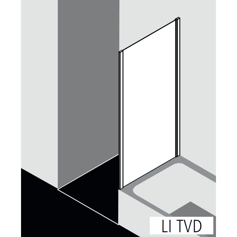 Zkrácená boční stěna na vanu Kermi Liga LITVD stříbrná vysoký lesk, čiré ESG sklo s úpravou 90 x 160 cm
