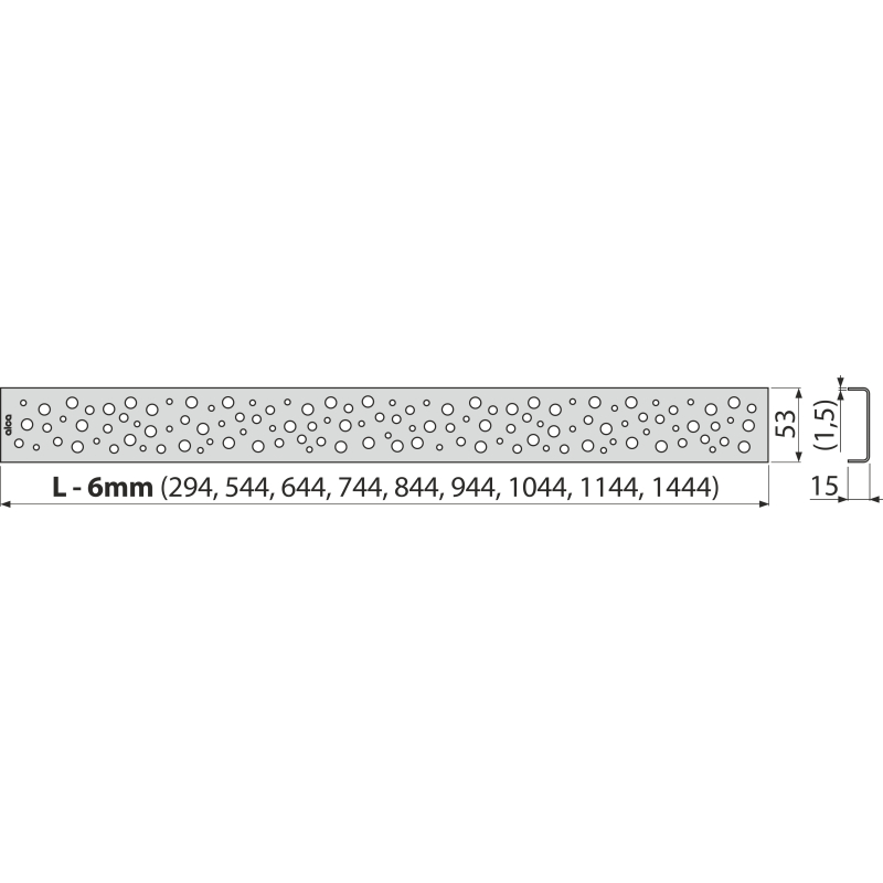 Rošt Alcadrain (Alcaplast) pro liniový podlahový žlab, nerez-lesk BUBLE-1450L