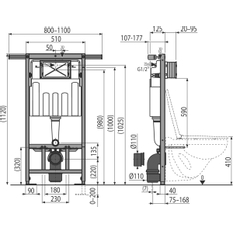 WC Instalační modul Plano RN102/1120 pro předezdení do jádra