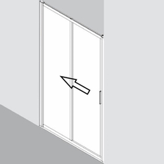 Dvoudílné posuvné dveře Plano Davos Plus Levé stříbrné/sklo 116 x 200 cm