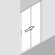 Dvoudílné posuvné dveře Plano Davos Plus G2R Pravé stříbrné/sklo 110 x 200 cm