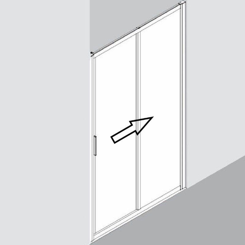 Dvoudílné posuvné dveře Plano Davos Plus Pravé bílé/sklo 130 x 200 cm