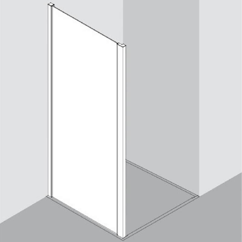 Boční stěna Plano Davos Plus stříbrné/sklo 85 x 200 cm
