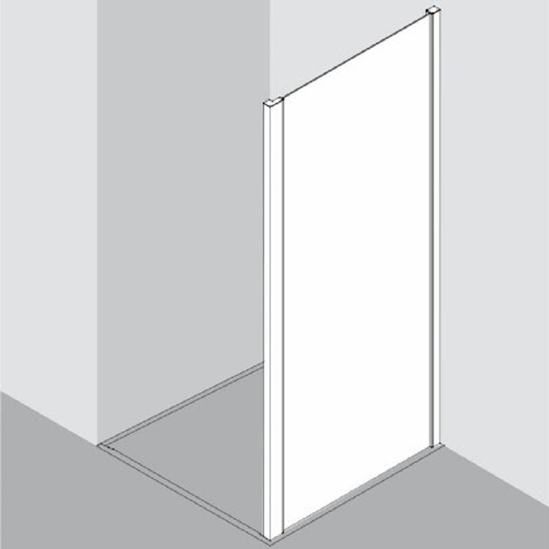 Boční stěna Plano Davos Plus stříbrné/sklo 110 x 200 cm