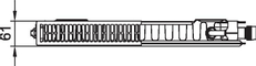Radiátor Kermi Profil-Vplus FTP 11 levý 600 x 400 mm, 392 W, bílý