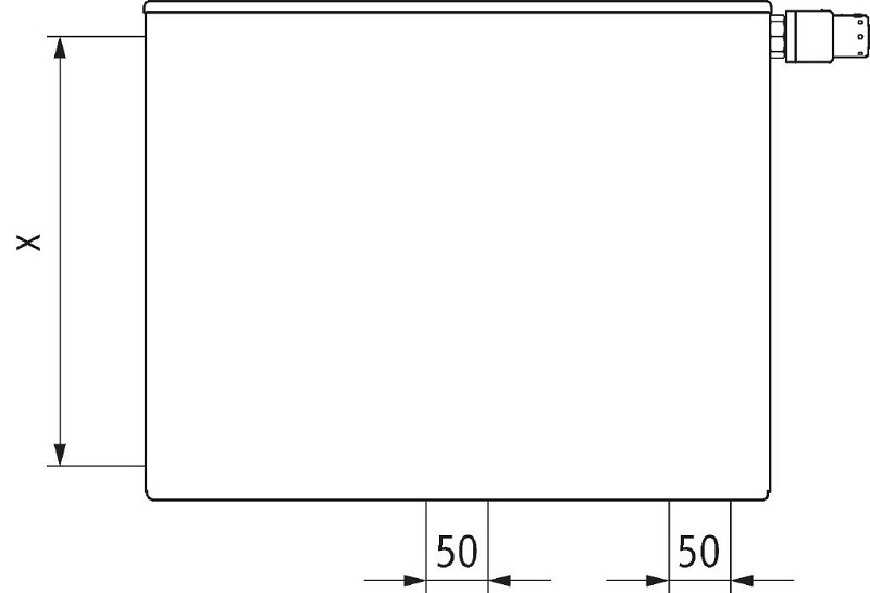 Radiátor Kermi therm-x2 Plan-Vplus PTP 11 pravý 505 x 405 mm, 303 W, bílý