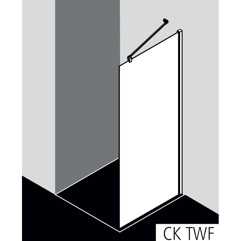Zástěna Walk-in Wall Kermi Cada XS CKTWF stříbrná vysoký lesk, čiré ESG sklo s úpravou CADAclean 120 x 200 cm
