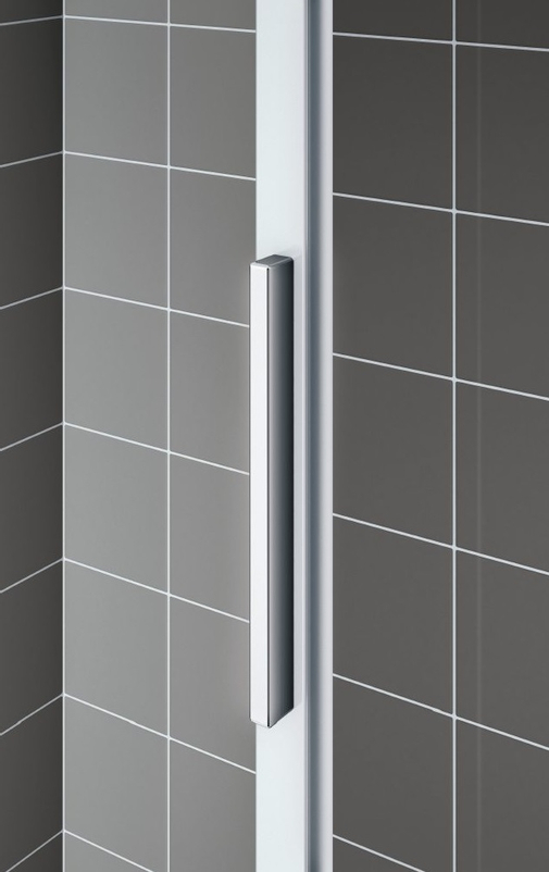 Dveře posuvné 2-dílné s pevným polem Kermi Cada XS CKG2L levé stříbrné vysoký lesk, čiré ESG sklo s úpravou CADAclean 130 x 200 cm
