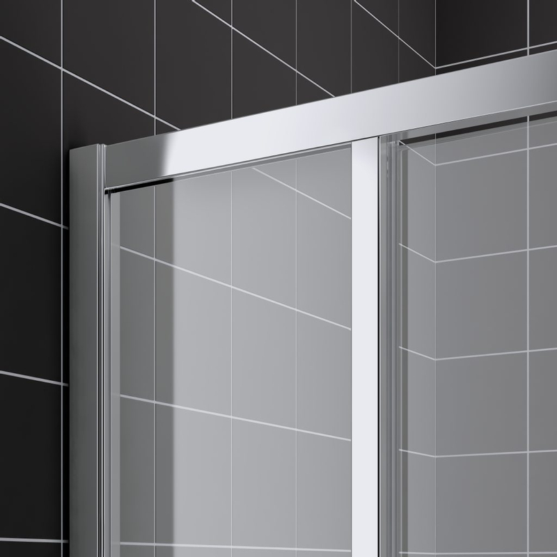 Čtvrtkruhový sprchový kout (posuvné dveře) Kermi Cada XS CKR50 R500 stříbrný vysoký lesk, čiré ESG sklo s úpravou CADAclean 90 x 90 x 200 cm