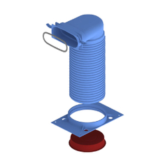 Připojení ventilu Kermi x-well pro ploché potrubí 132 x 52 mm