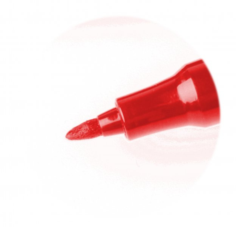Značkovač permanentní (fix) červený jemný hrot