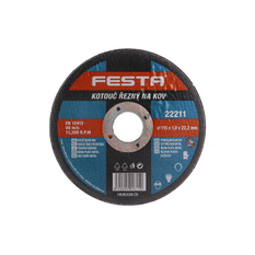 Kotouč řezný FESTA 22211 na kov 115x1x22,2mm