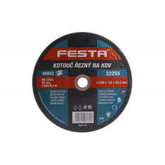 Kotouč řezný FESTA 22255 na kov 230x1,6x22,2mm
