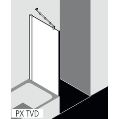 Zkrácená boční stěna vedle vany Kermi Pasa XP PXTVD stříbrná vysoký lesk/čiré ESG sklo 90 x 175 cm