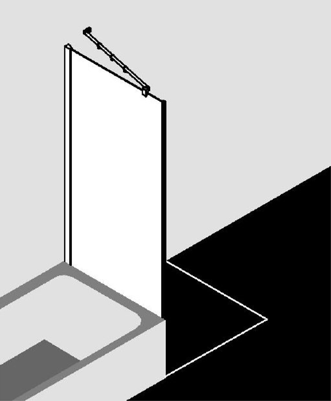 Zkrácená boční stěna na vanu Kermi Filia XP FXUVD čiré ESG sklo s úpravou KermiCLEAN 75 x 175 cm
