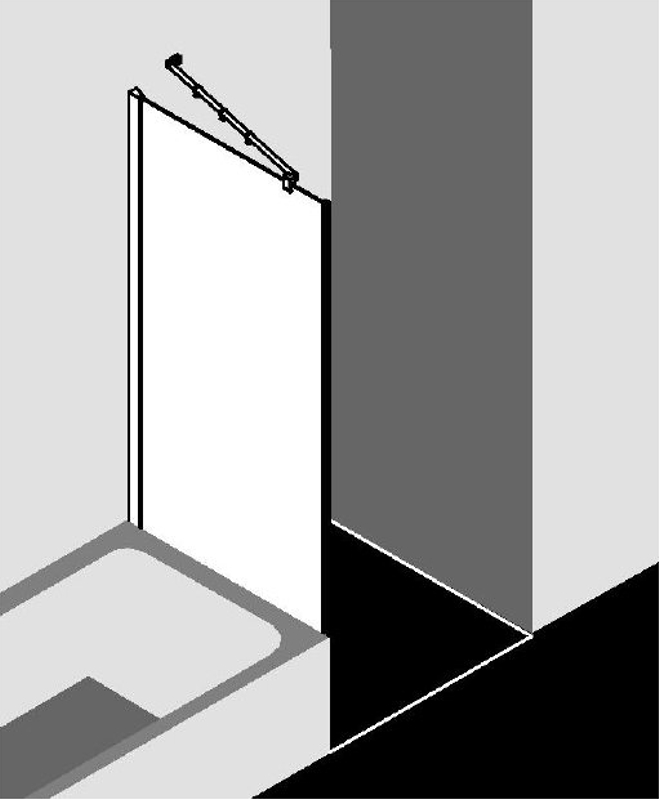 Zkrácená boční stěna na vanu Kermi Filia XP FXUVD čiré ESG sklo s úpravou KermiCLEAN 80 x 175 cm
