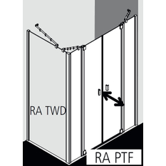 Dveře kyvné Kermi Raya RAPTF stříbrné vysoký lesk, čiré ESG sklo s úpravou 153 x 185 cm