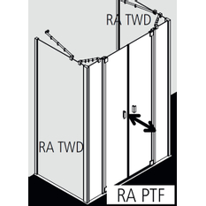 Dveře kyvné Kermi Raya RAPTF bílé, čiré ESG sklo s úpravou 143 x 185 cm
