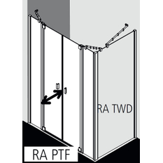 Dveře kyvné Kermi Raya RAPTF bílé, čiré ESG sklo s úpravou 143 x 185 cm