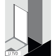 Zkrácená boční stěna na vanu Kermi Liga LITVD stříbrná vysoký lesk, čiré ESG sklo 80 x 160 cm