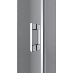 Dveře kyvné zalamovací 4-dílné Kermi Liga LI2T4 stříbrné vysoký lesk, čiré ESG sklo 130 x 200 cm