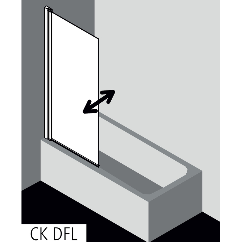 Zástěna vanová otočná 1-dílná Plano Cada XS CKDFL levá bílá, čiré ESG sklo s úpravou CADAclean 75 x 160 cm